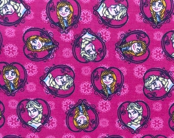 Disney Frozen Sisters Set Heart FLANNEL Fabric SP-51874-C470710PINK