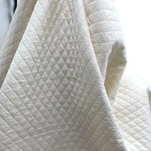 Quilted Calico, Natural Unbleached Premium Quality Cotton fabric - wide 115cm