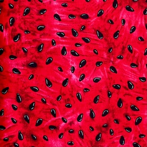 Watermelon Red Fruit Seed Fabric Timeless Treasures Fabric C1173