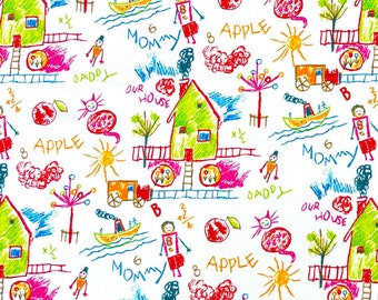 Our House, cotton quilting fabric by Michael Miller fabrics CX7606-Whit