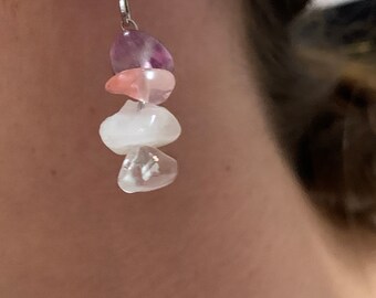 4 different types of crystal on a earrings pair