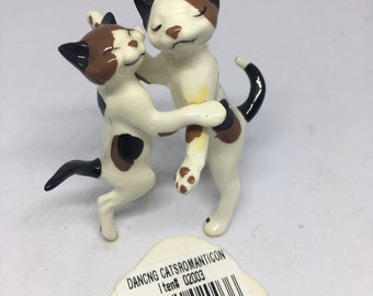 Hagen-Renaker Dancing cats figurine. Rare pair with original base 