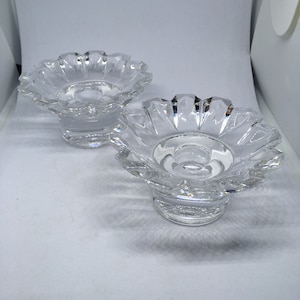 Beautiful pair of Villeroy and Boch candlesticks votives. Crystal clear glass.