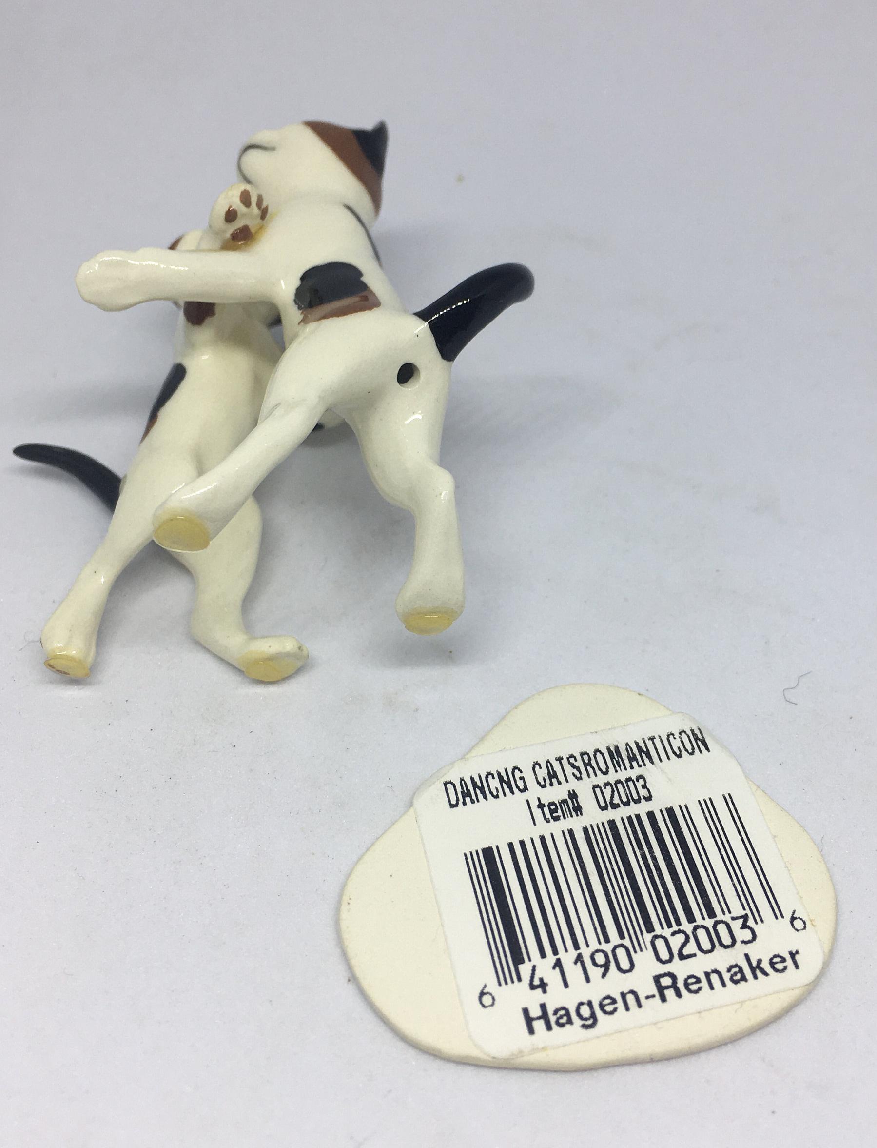 Hagen-renaker Dancing Cats Figurine. Rare Pair With Original Base