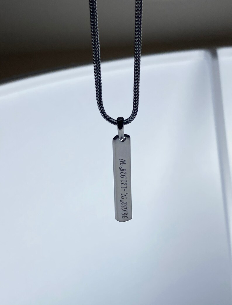 925 Sterling Silver Mens Necklace Personalized Mens Jewelry Etsy