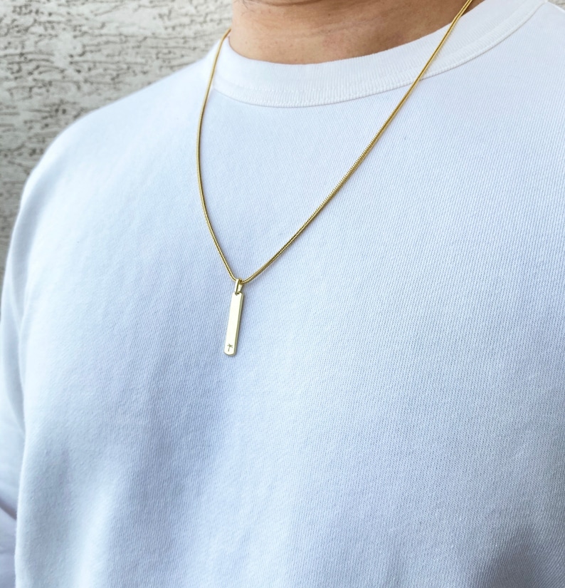 925 Sterling Silver Mens Necklace Personalized Mens Jewelry Etsy