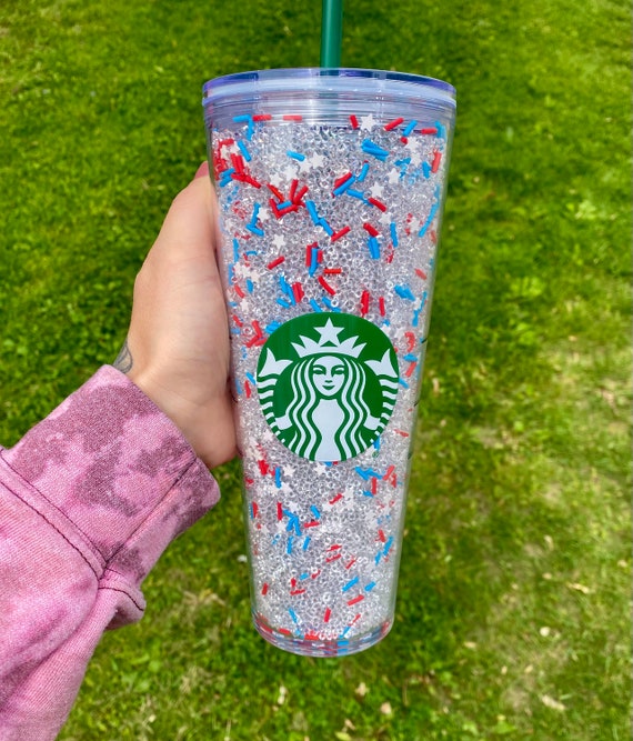 Starbucks Cold Cup Tumbler, Crystal Sprinkle Snow Globe, 4th of July Red  White and Blue, America Cup - Etsy Israel