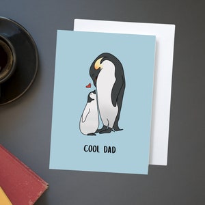 Papa pingouin cool — carte de voeux
