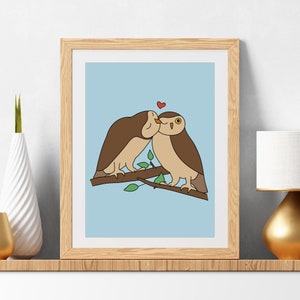 Owls in love — digital download print