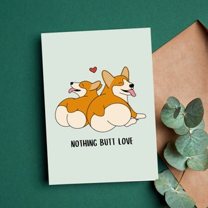 Culs de corgi — carte de voeux, « Nothing butt love »