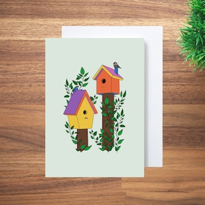 Birdhouse chickadee — greeting card