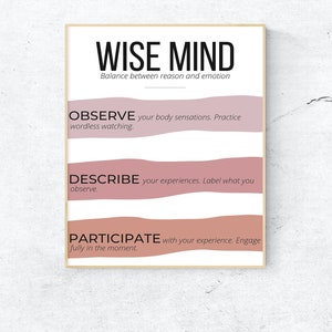 Wise Mind | Quote Art | Psychology | Therapy Office Decor | Counselor Office | Mental Health | DBT | Counseling | Fall Halloween Autumn