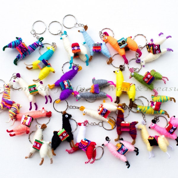 Wholesale Llama keychains, Alpaca keyring bulk, Mini Alpaca, Hand stitched llama keychain, llama key chain, Miniature llamas