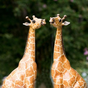 Hand Carved Wooden Giraffe 20 in Tall Safari Ornament Gift Office Home decorative animal sculptured Gift