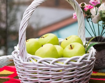 Faux Green Apples Set of 4: Handmade Realistic Kitchen Decoration
