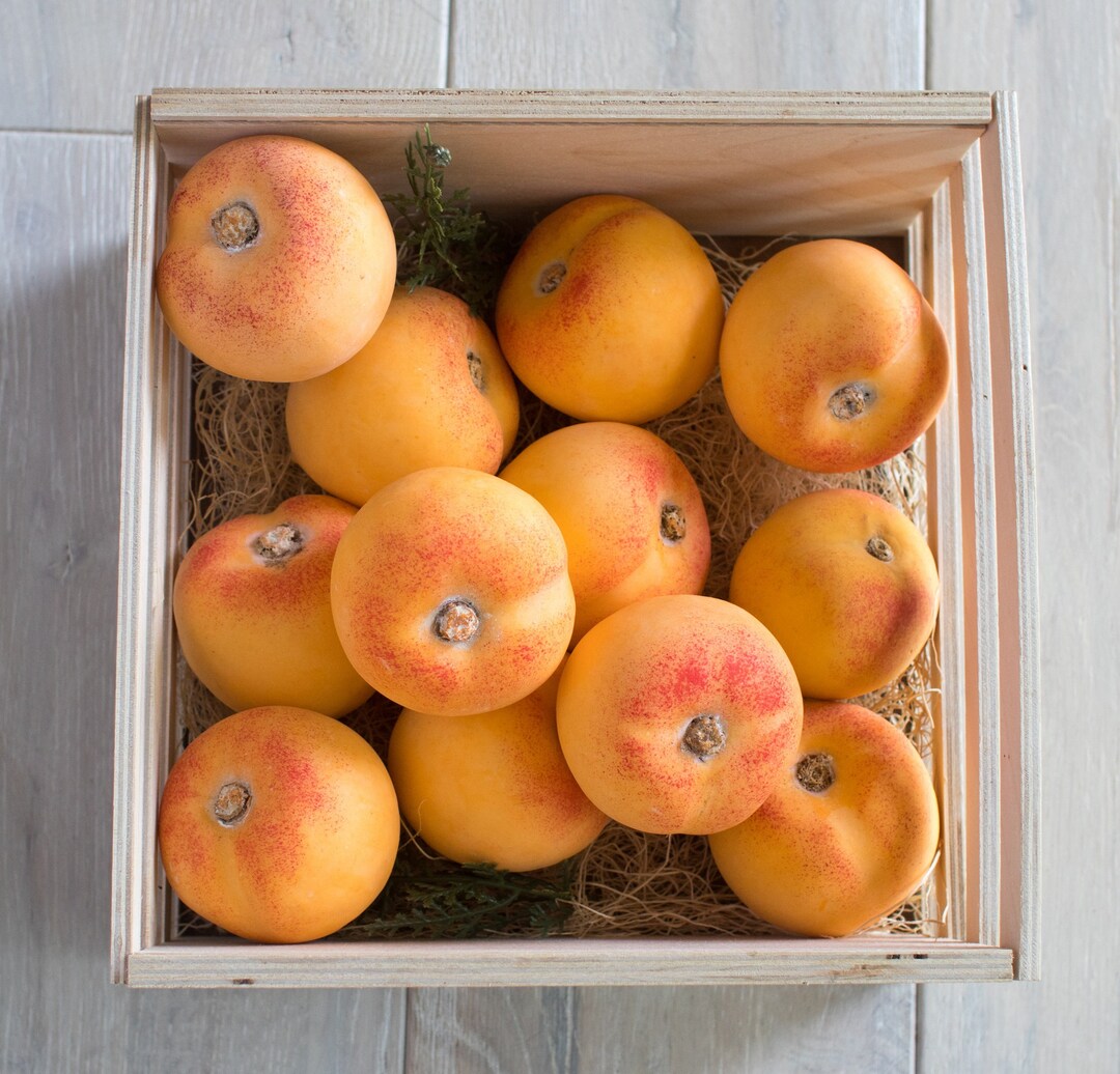 Pack 6 Faux Peaches Handmade Realistic Decoration Artificial Fake Fruit