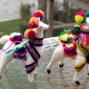 Llama Figure 5.5in Ornament handmade llamas gift Cusco Peru