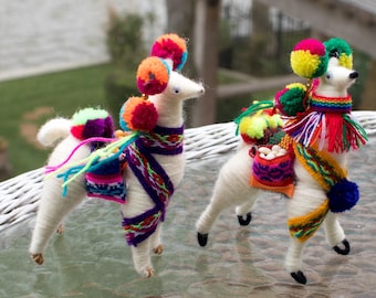 Llama Figure 5.5in Ornament Handmade Llamas Gift Cusco Peru - Etsy
