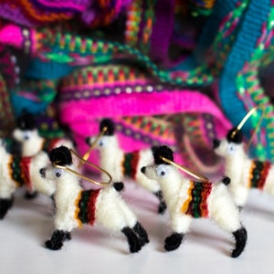 Tiny Llama earrings Set alpaca yarn Miniature earrings handmade Birthday Gift Wholesale