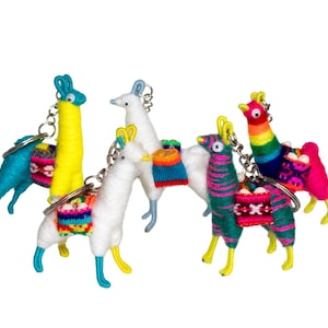Llama keychains Set of 5, Alpaca keyring, Mini Alpaca, assorted Keychains, Handmade keychain, llama key chain, Tiny llama key holder