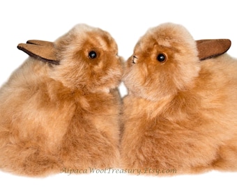 Alpaca Wool Bunny Rabbit Figure ~100% Alpaca Fur Handmade in Various ...