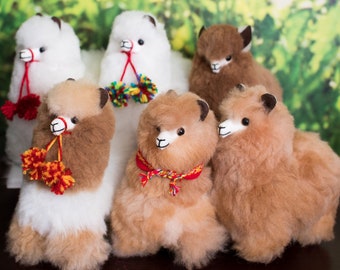 Handmade Baby Alpaca Stuffed Ornament Llama - 6.9" Plush Figure