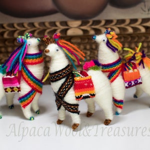 Pack of 50 Handmade Llamas Ornament Decoration from Peruvian Alpaca Yarn 3.5″ Tall