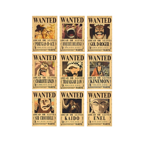 Original One Piece Vintage Wanted Dead or Alive Poster - Etsy Original One Piece Vintage Wanted Dead or Alive Poster - Etsy