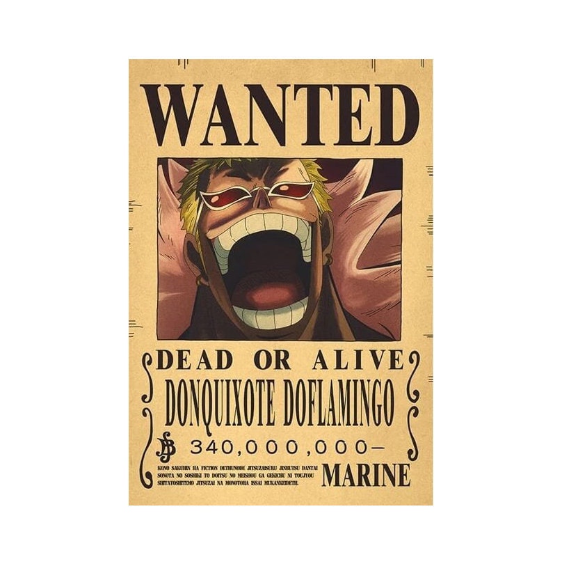 Original One Piece Vintage Wanted Dead or Alive Poster - Etsy UK