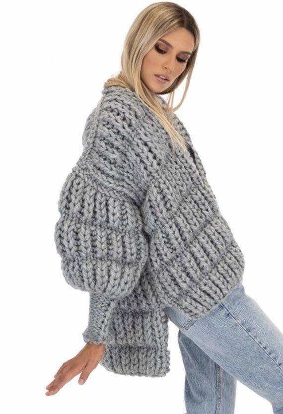KIKI8Shop Made to Order! Cardigan Mujer Tejido Manual Rebeca de Punto Ropa Handmade Idea Regalo Mujer Chaqueta otoño Bohemian Style Jersey Pullover