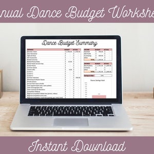 2025 Annual Dance Budget Worksheet to Track Dance Expenses for Excel or Google Sheets