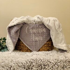 Baby Blanket for boys/Girls, Frosted Hide Titan Minky Blanket, Embroidered Personalized Baby Blanket, Baby Shower Gift, Blanket With Name