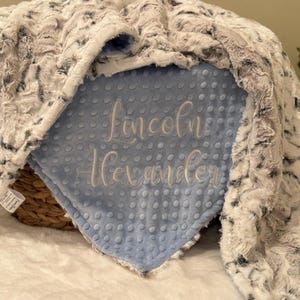 Personalized Blanket For Boys/Girls, Snowy Owl Alloy Minky Print & you choose Minky Back Blanket, Newborn Baby ShowerGift, Blanket With Name