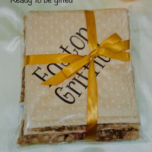 Woodland Fawn Print Minky Baby Blanket, Personalized Blanket image 5