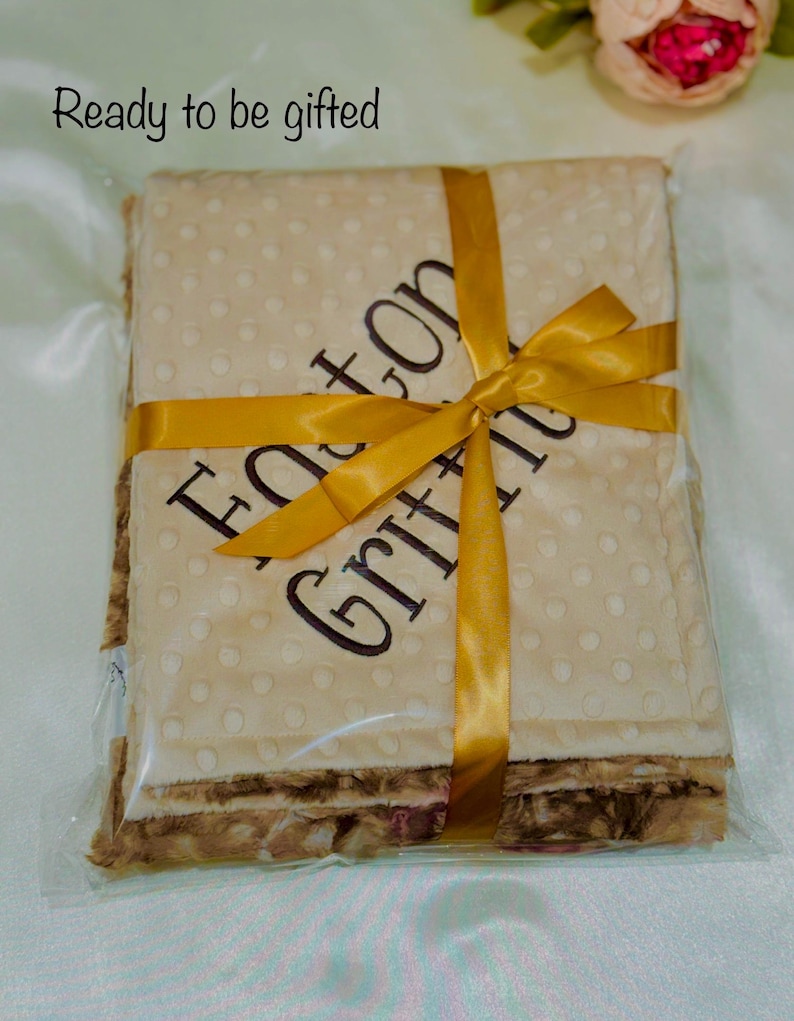 Woodland Fawn Print Minky Baby Blanket, Personalized Blanket image 5