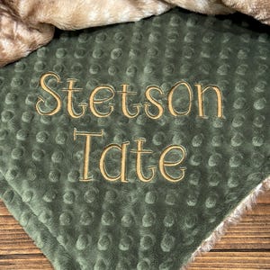 Woodland Fawn Print Minky Baby Blanket, Personalized Blanket image 3