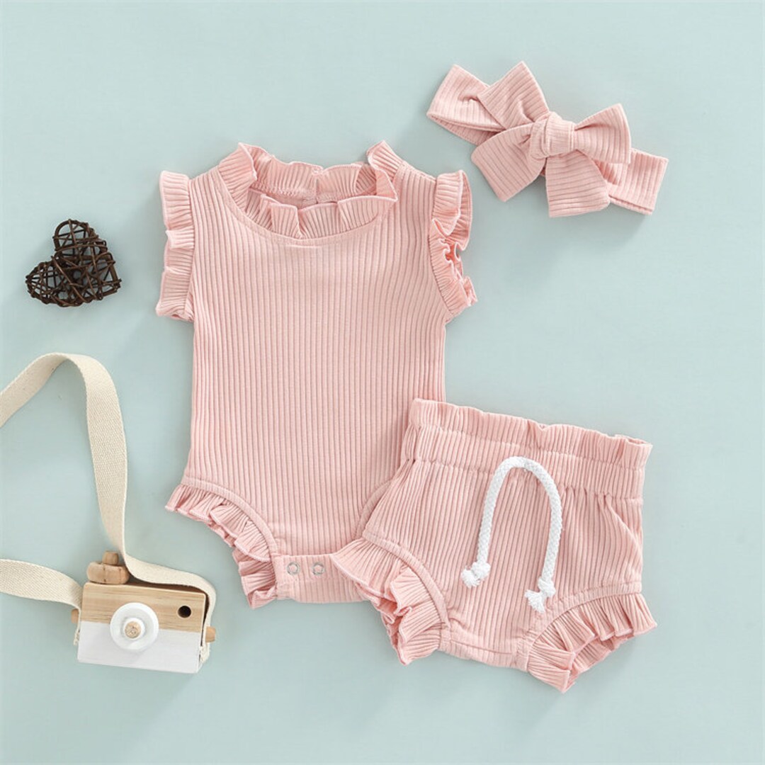 Baby Girl Bloomers Set Soft Ribbed Baby Bloomers Set Baby Girl Bloomers