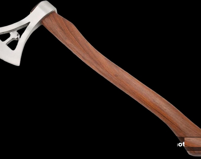 Fully Functional Battle Ready Custom Handmade High Carbon Steel 18" Tomahawk Viking Axe Gorgeous Solid Sheesham Wood Handle with LeatherCase