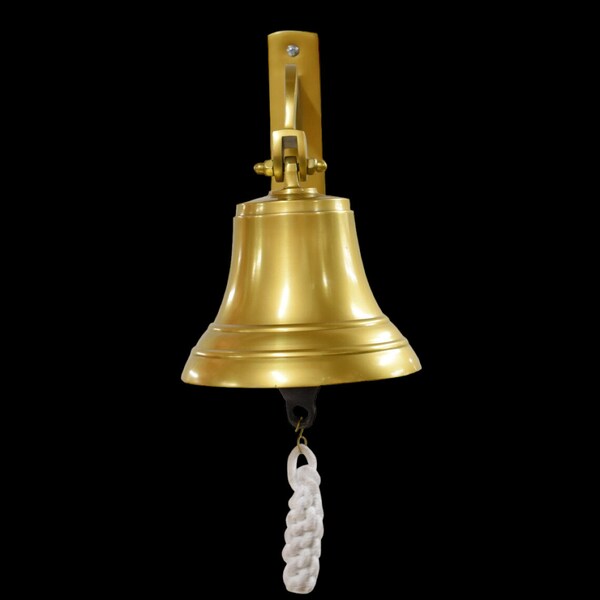 Handmade Solid Brass Ship Bell - Sturdy Bracket Door Bell - Wall  Bell for New Home Present - Coastal Beach Home Decorations