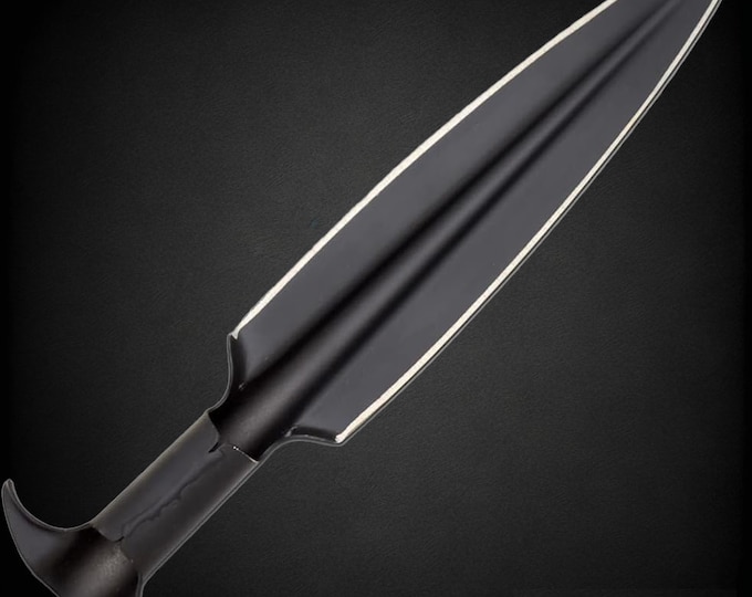 High Carbon Steel Viking Spear Head with Leather Sheath -  Sharp Fully Functional Comes With 46 Inches Wooden Shaft