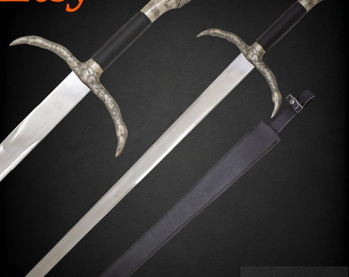 BladesPlanet Handmade Fantasy Wizard's Scrying Style BoradSword Comes with Black Leather Sheath Overall 42" Inches