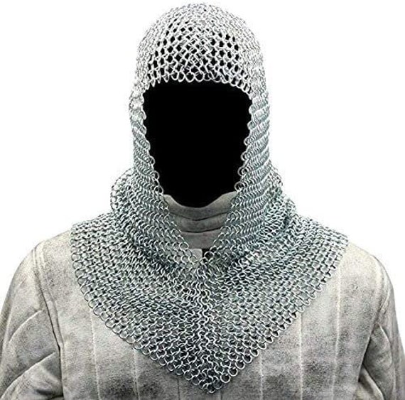 Battle Ready Chain Mail Coif Armor Medieval Inspired Renaissance Faire  Costume Reenactment Zinc Plated Steel Chainmail Head Armor 