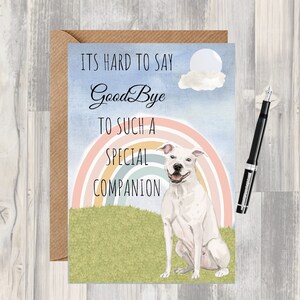 Het is moeilijk om afscheid te nemen sympathiekaart (blank binnenkant) door Starprint Gifts and Designs. Alle ruimte om je eigen boodschap binnenin te schrijven.