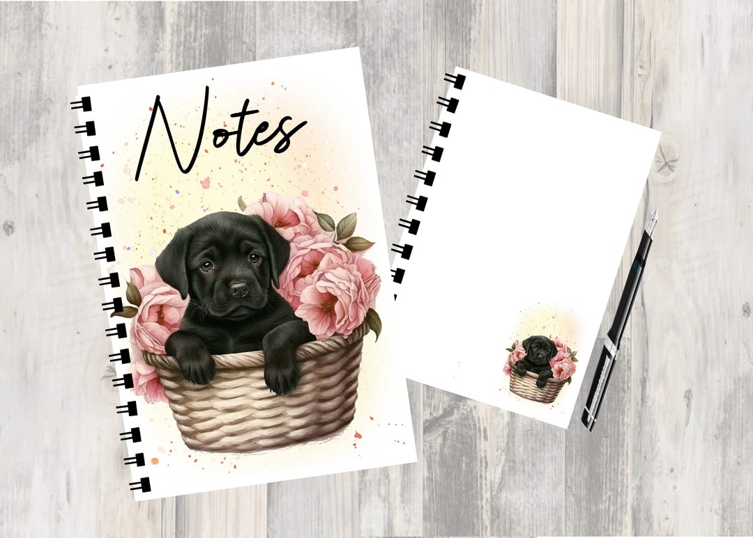 Black Labrador Puppy Dog Notebook / Notepad With Picture on Each Page ...