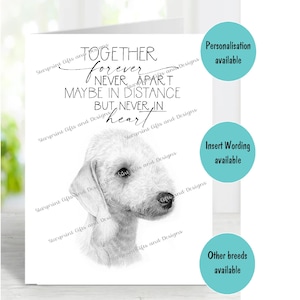 Bedlington Terrier Hund A6 (4 "x 6") Beileidkarte (innen leer) von Starprint Geschenke und Designs. Blank, um Ihre eigene Nachricht hineinzuschreiben