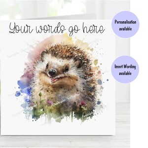 Carte vierge hérisson heureux n° 5 de 15 x 15 cm (6 po. x 15 po.) - Cadeaux et designs Starprint. De la place pour votre propre message à l'intérieur. Peut être personnalisé.