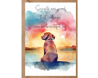 Biglietto di condoglianze con motivo cane n. 18 A6 (4"x 6") (interno vuoto) di Starprint Gifts and Designs. Vuoto per scrivere il tuo messaggio all'interno.