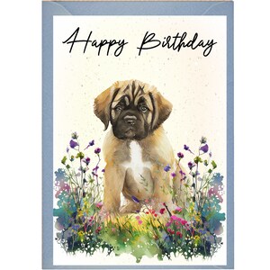 Bull Mastiff Dog Verjaardagskaart /Notelet (6"x 4") met Envelop - Ideaal voor elke gelegenheid. Kan leeg worden gelaten indien gewenst of gepersonaliseerd