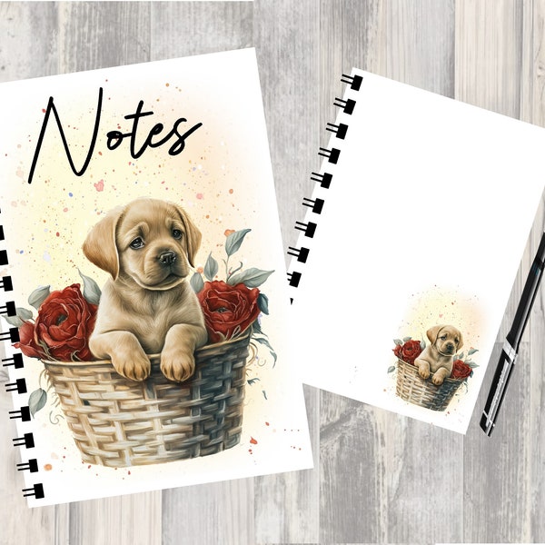 Cucciolo di cane (15) Taccuino / Blocco note con foto su ogni pagina - Ottimo regalo per qualsiasi amante dei cani - Può essere personalizzato