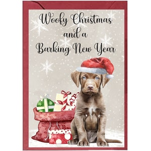Chesapeake Bay Retriever Dog A6 (10,2 x 15,2 cm) carte de Noël (vierge) Starprint cadeaux et motifs. Beaucoup d'espace pour votre propre message à l'intérieur